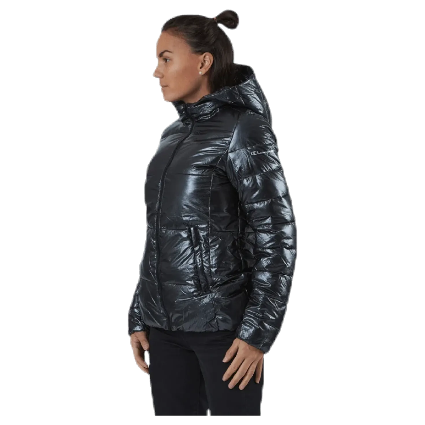 Hooded Polyfilled Jacket Black