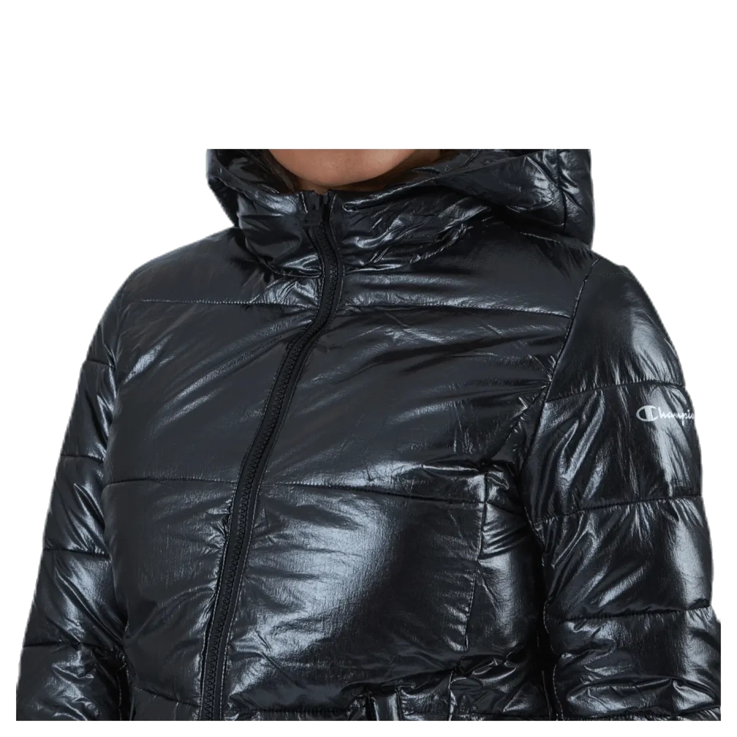 Hooded Polyfilled Jacket Black