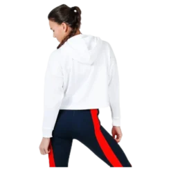 Hoody Cropped Vertical Logo White