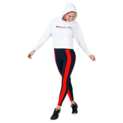 Hoody Cropped Vertical Logo White