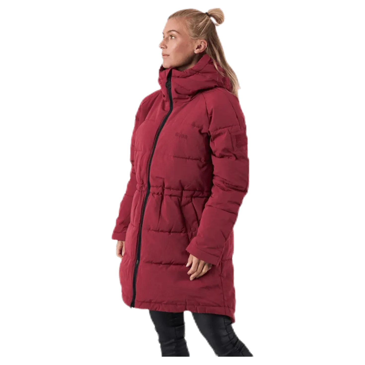 Hourglass Puffer Jacket Red