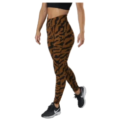Iconic Printed 7/8 Tights Escape Brown