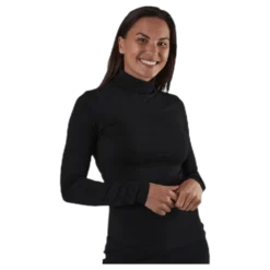 Irene Ls Rollneck Top Black