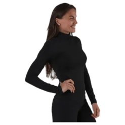 Irene Ls Rollneck Top Black