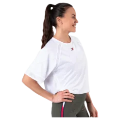 Jacquard Performance Boxy Top White