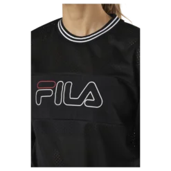 Jalina Cropped Sporty Mesh Shirt Black