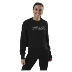 Jamina Cropped Crew Sweat Black
