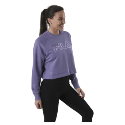 Jamina Cropped Crew Sweat Purple