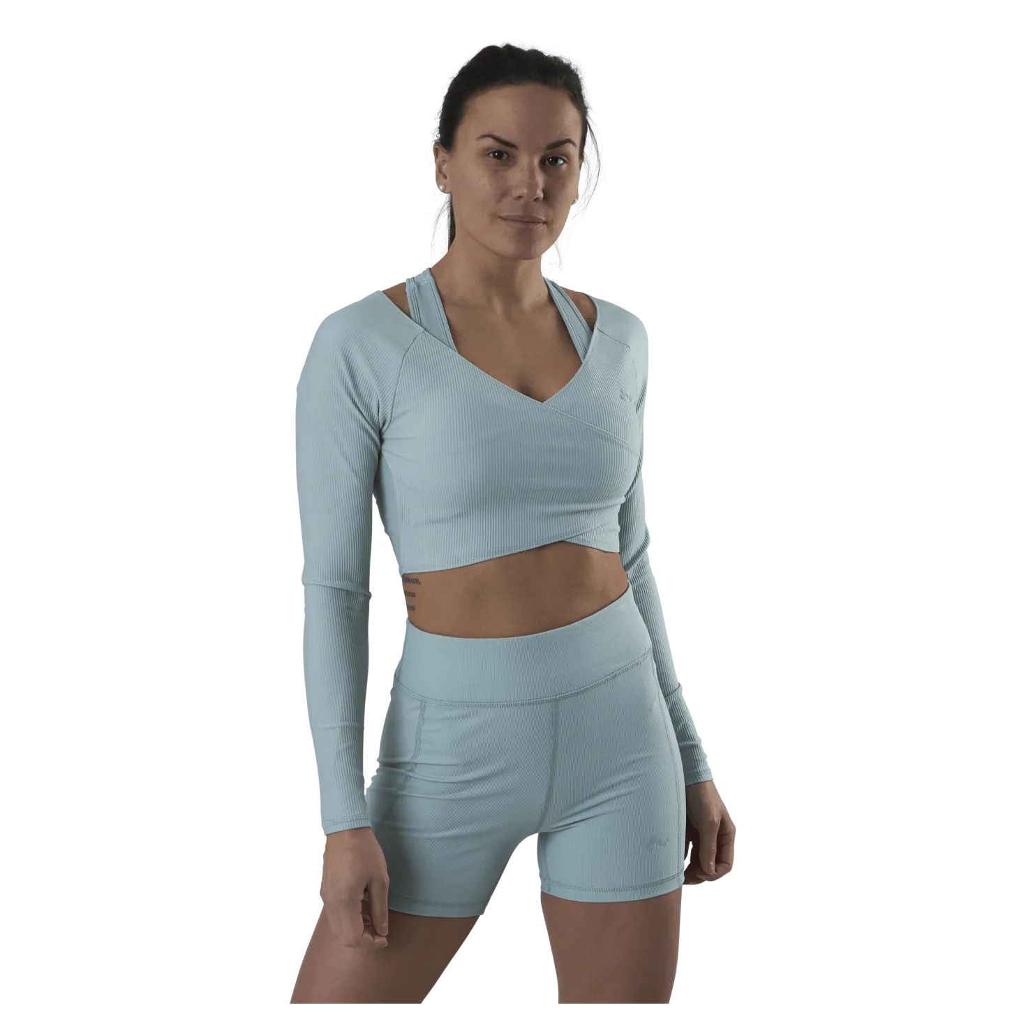 Jana Ls Train Crop Top Grey