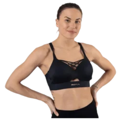 Jayda Metallic Sports Bra Black