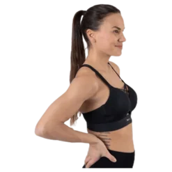 Jayda Metallic Sports Bra Black
