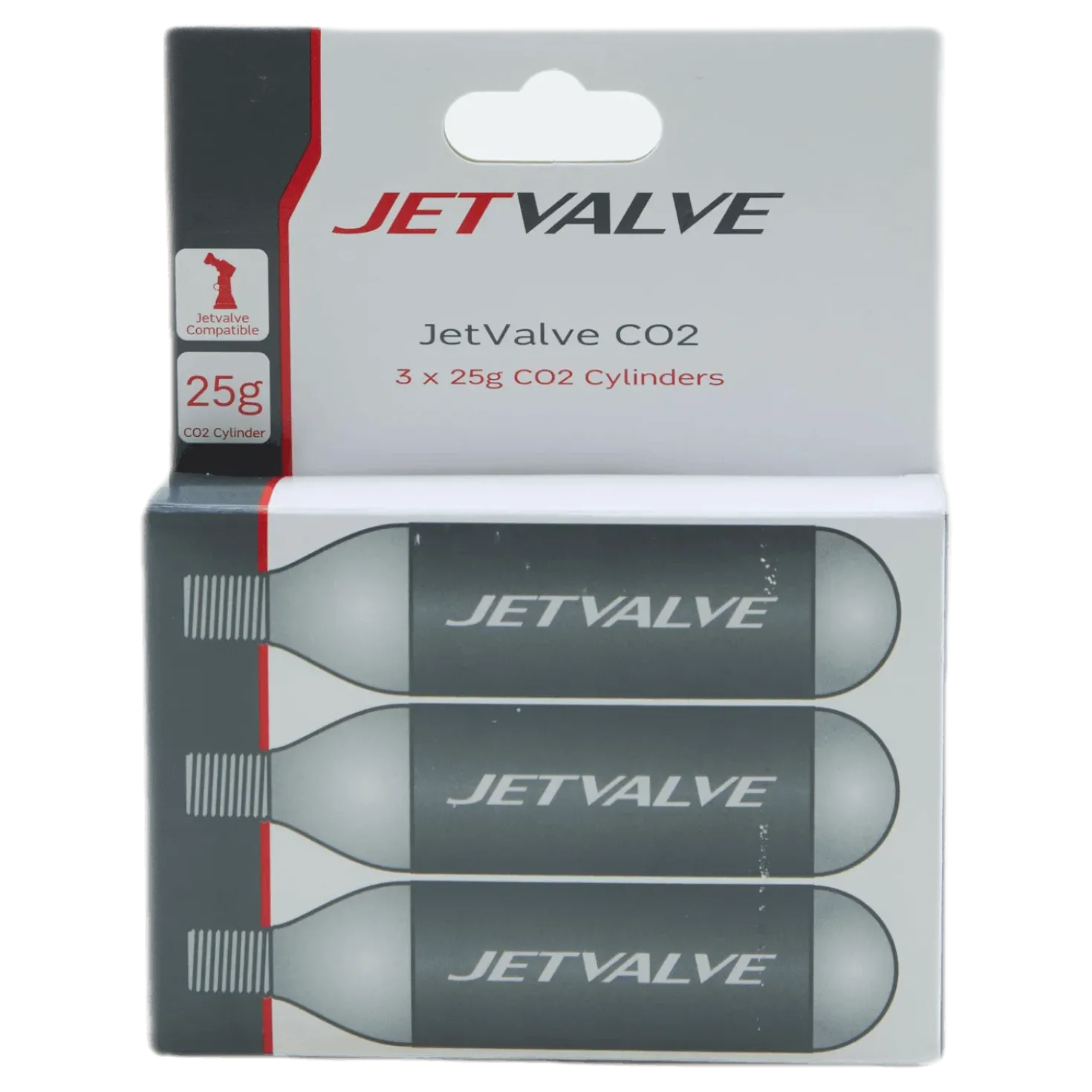 Jetvalve CO2 Cylinders 3p Black