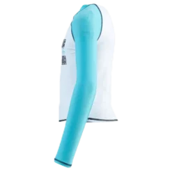 Jr UV Shirt LS Turquoise/White