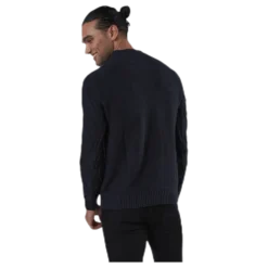 Julian Knit Cable High Neck Blue