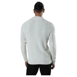 Julian Knit Cable High Neck White
