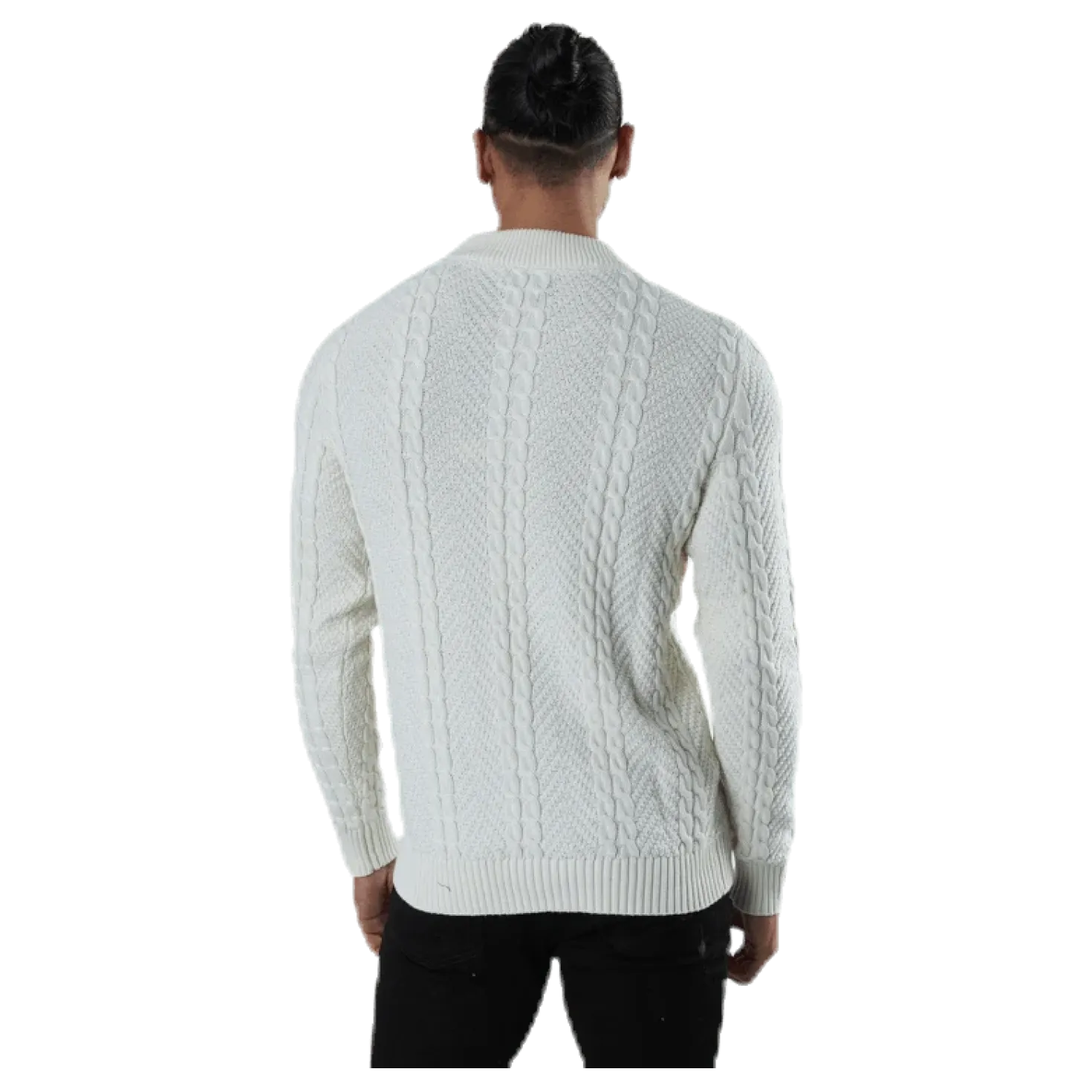 Julian Knit Cable High Neck White