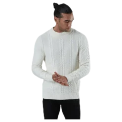 Julian Knit Cable High Neck White