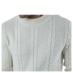 Julian Knit Cable High Neck White