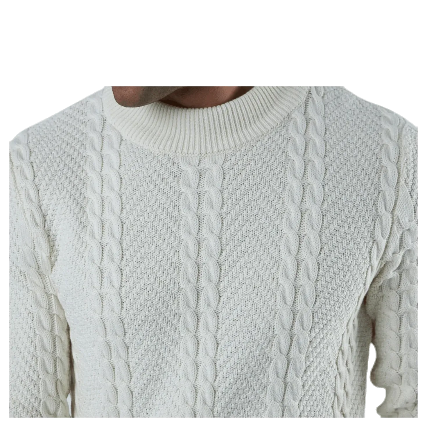 Julian Knit Cable High Neck White