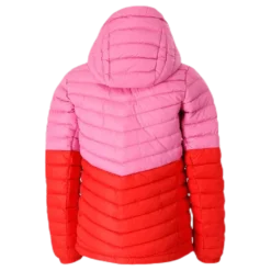 Junior Frost Blocked Down Hood Pink/Red