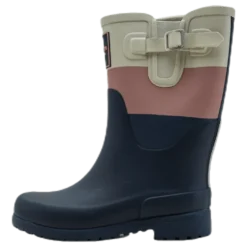Junior June Rubber Boot Blue/Pink/Grey
