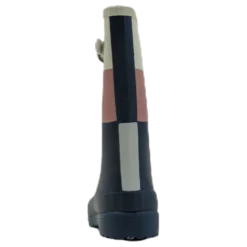 Junior June Rubber Boot Blue/Pink/Grey