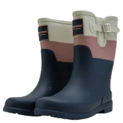 Junior June Rubber Boot Blue/Pink/Grey