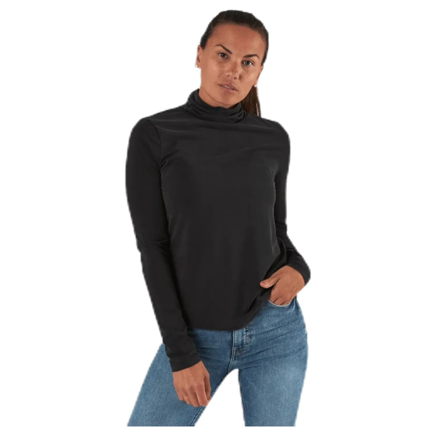 Kamala Ls Rollneck Top Black