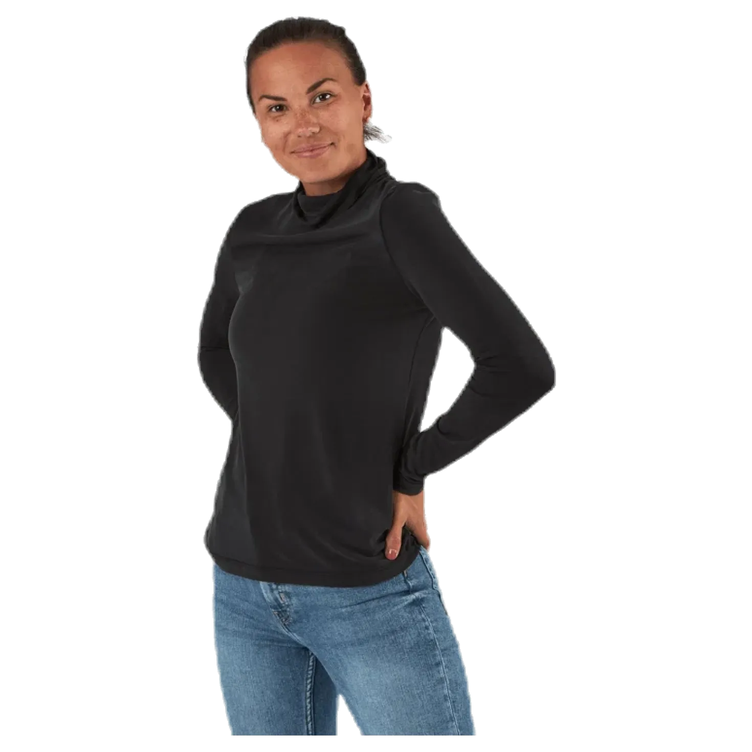 Kamala Ls Rollneck Top Black