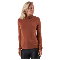 Kamala Ls Rollneck Top Brown