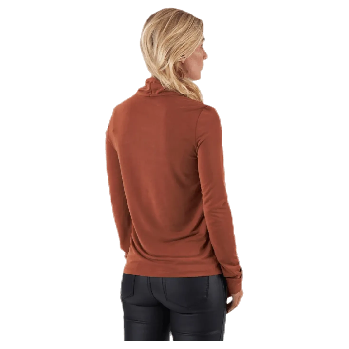 Kamala Ls Rollneck Top Brown