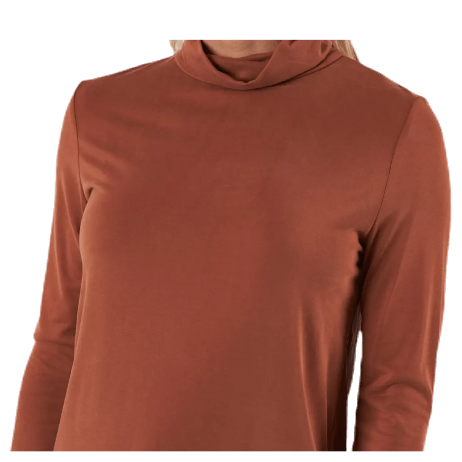 Kamala Ls Rollneck Top Brown