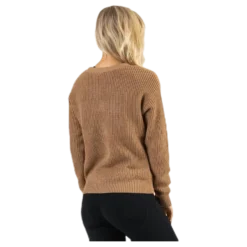 Karie Ls Knit Cardigan Beige