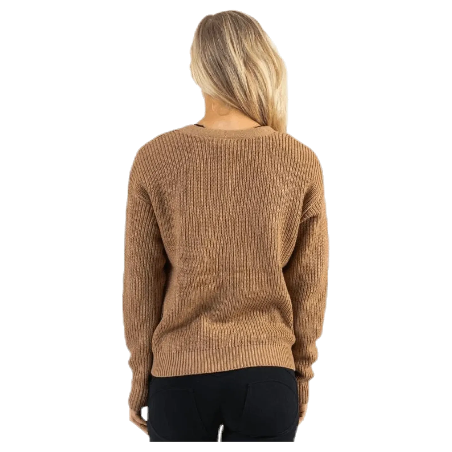 Karie Ls Knit Cardigan Beige
