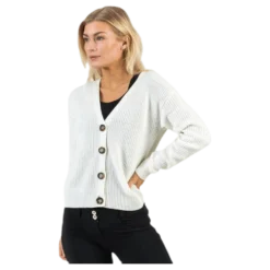 Karie Ls Knit Cardigan White