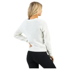 Karie Ls Knit Cardigan White