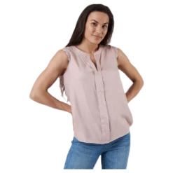 Kimmi S/L Top Wvn Pink