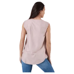 Kimmi S/L Top Wvn Pink
