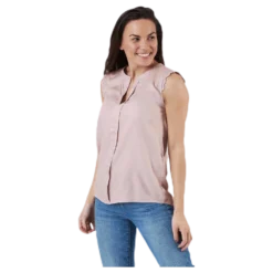 Kimmi S/L Top Wvn Pink