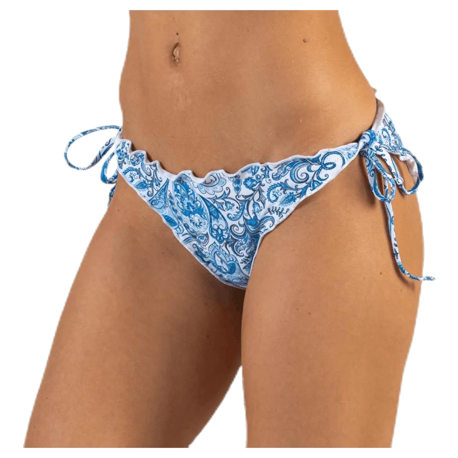 Kimo Ruffle Tie Tanga Blue