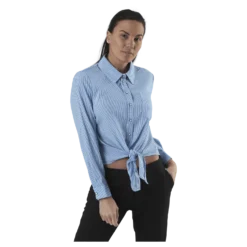 Lecey Ls Stripe Knot Dnm Shirt White