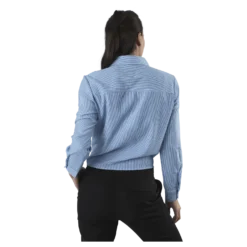 Lecey Ls Stripe Knot Dnm Shirt White