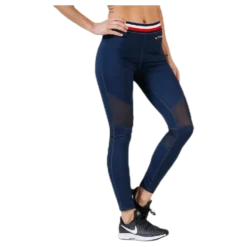 Legging With Mesh Full Length Blue