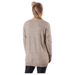 Lesly L/S Open Cardigan Knt Beige