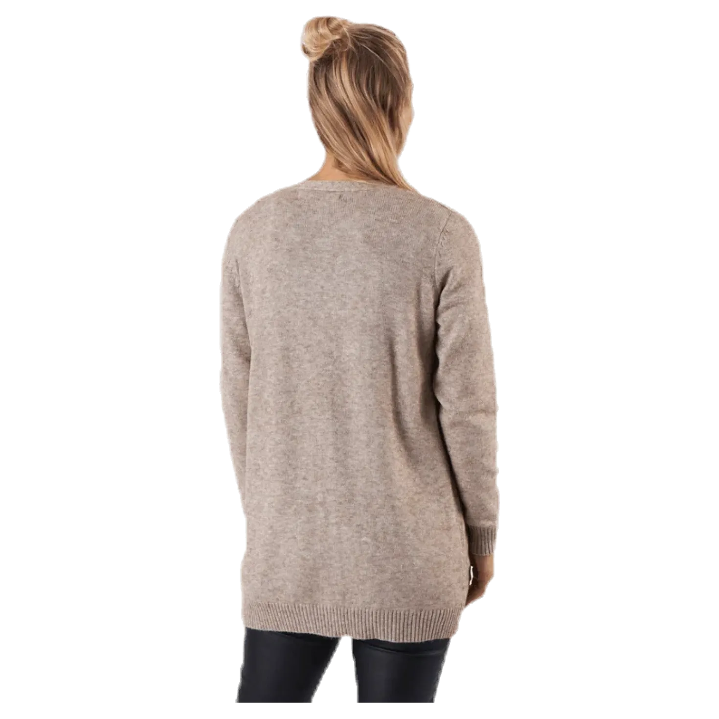 Lesly L/S Open Cardigan Knt Beige
