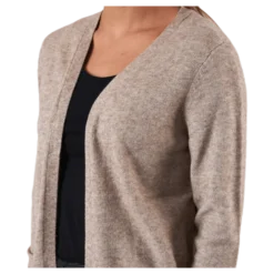 Lesly L/S Open Cardigan Knt Beige