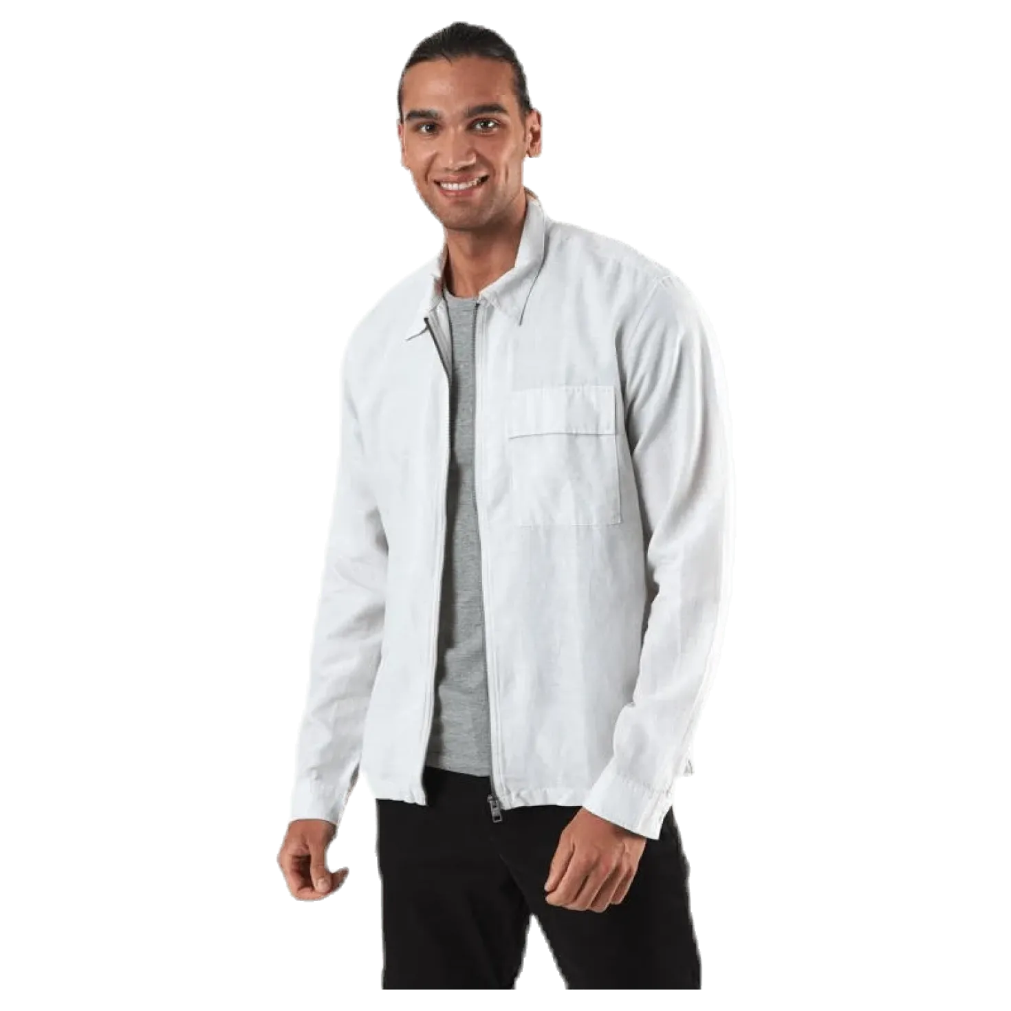 Life Linen Shirt Ls One Pocket White