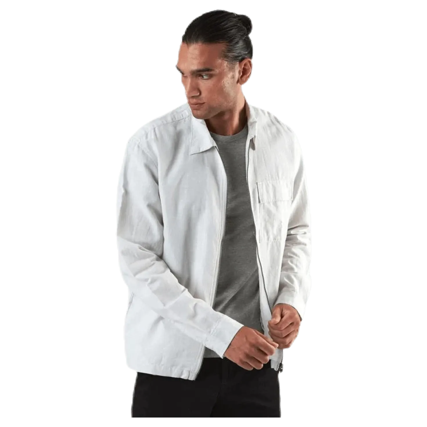 Life Linen Shirt Ls One Pocket White
