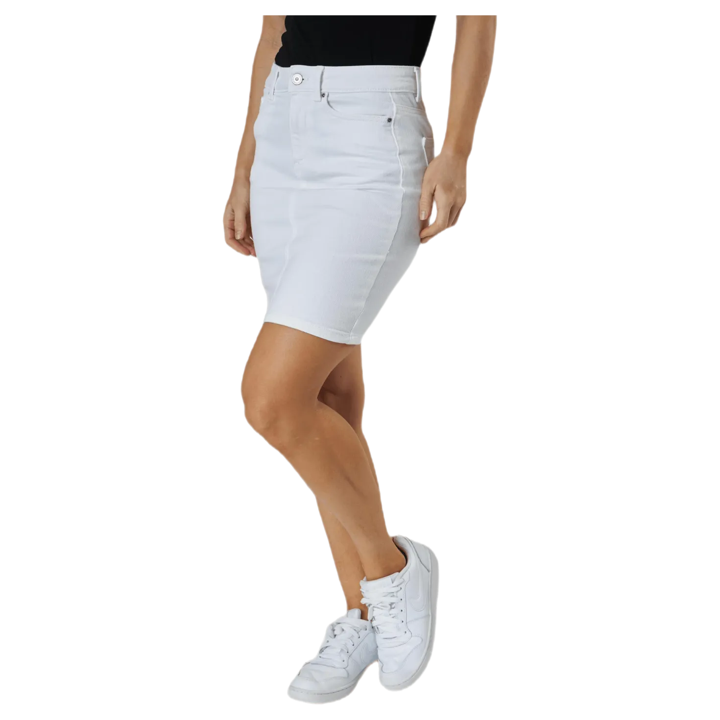 Lili Mw Denim Skirt White