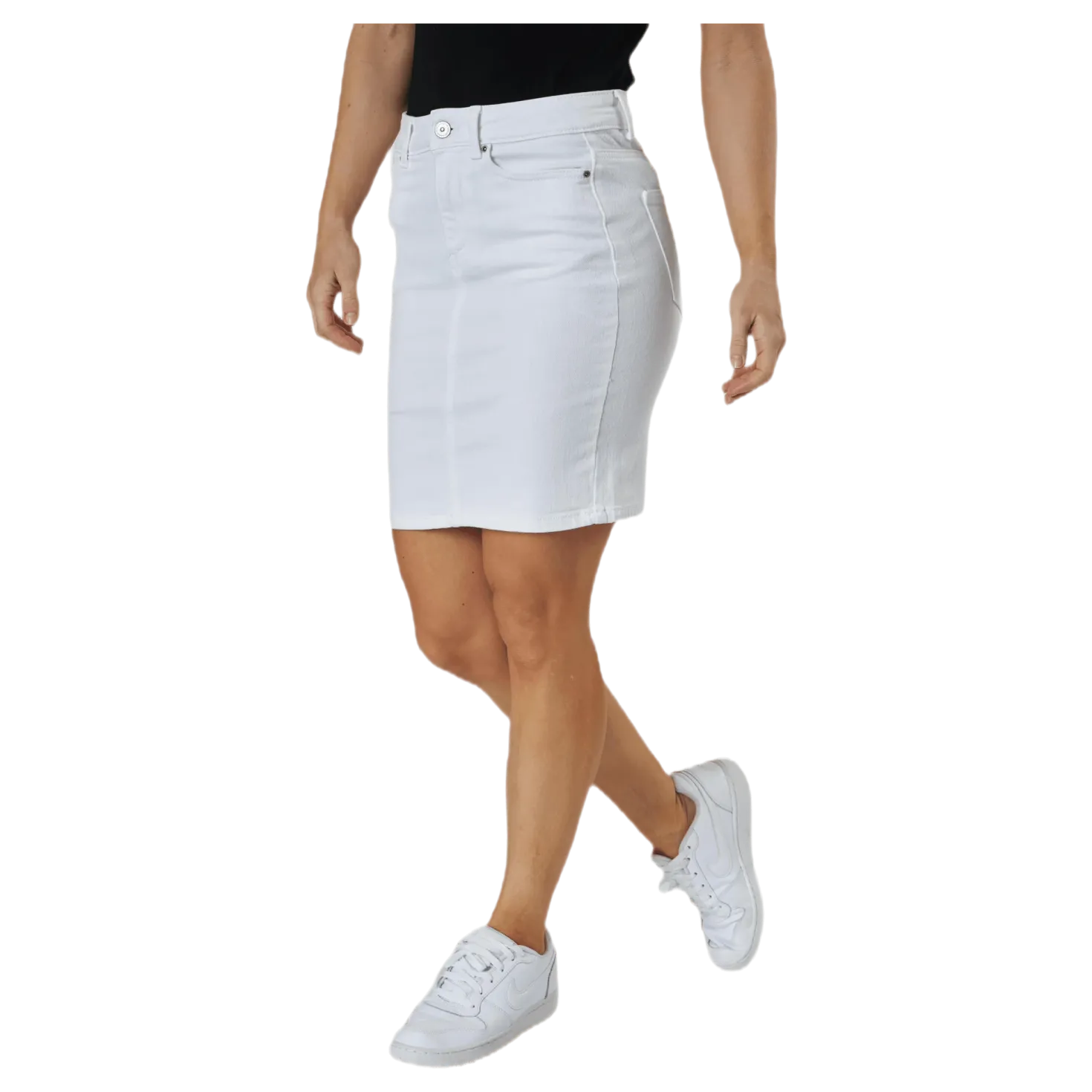 Lili Mw Denim Skirt White